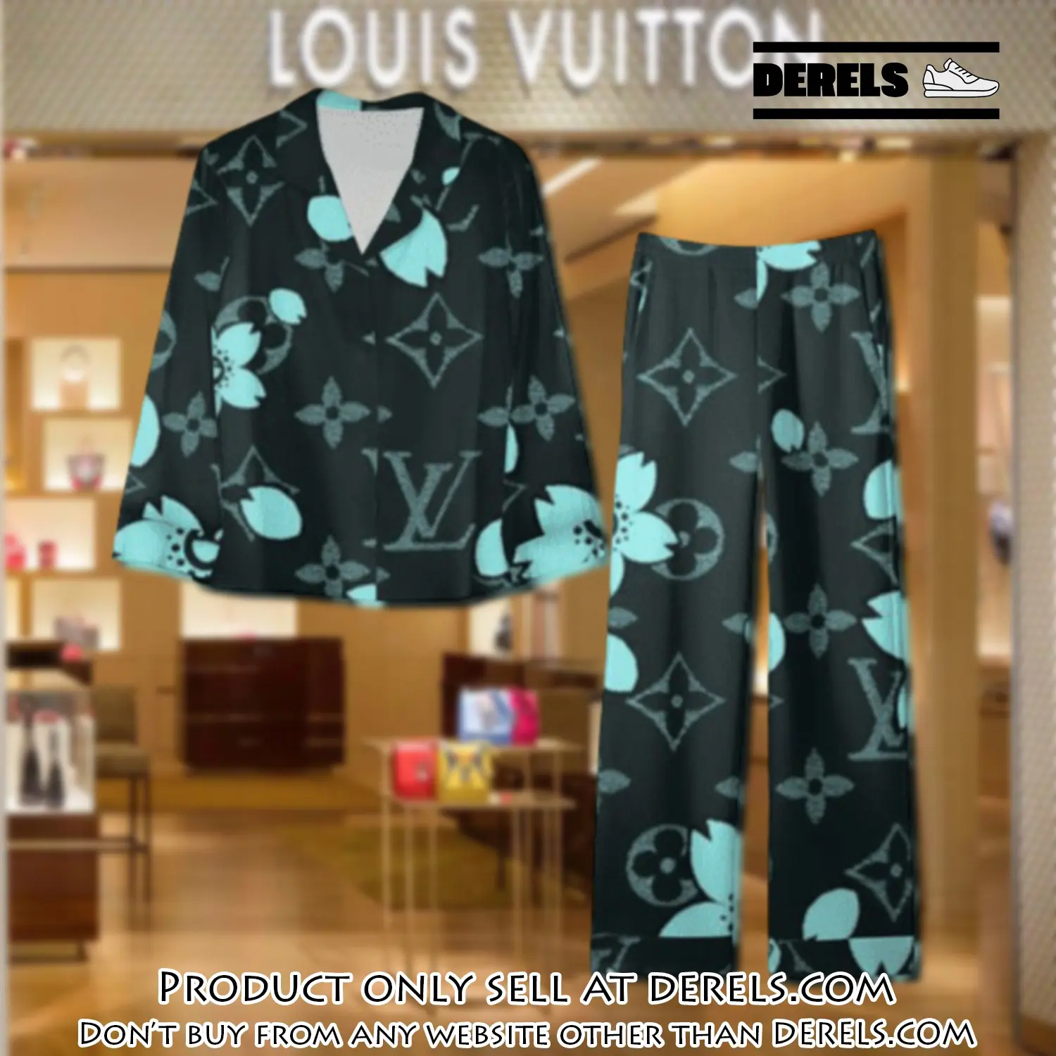 Trending luxury lv satin pajama set pjs1082 dr3422954